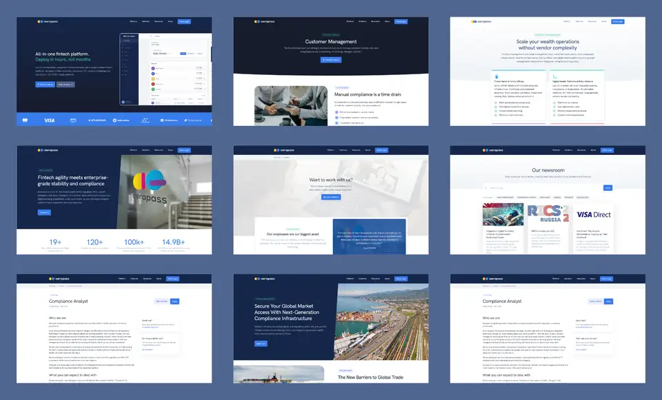 Complete fintech business website made with Astro