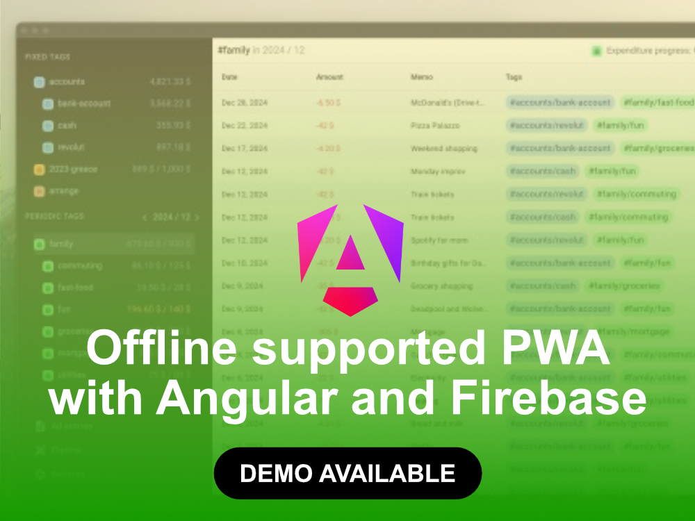 Offline supported PWA with Angular and Firebase